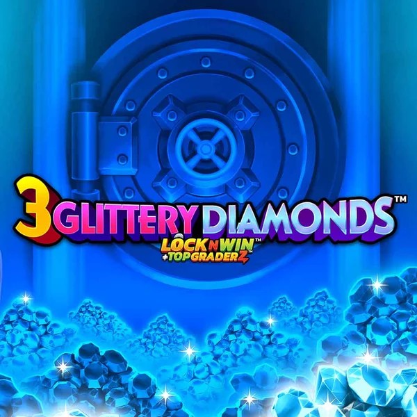 3 Glittery Diamonds by PearFiction Studios, showcased at scooorecasino.ca – game logo