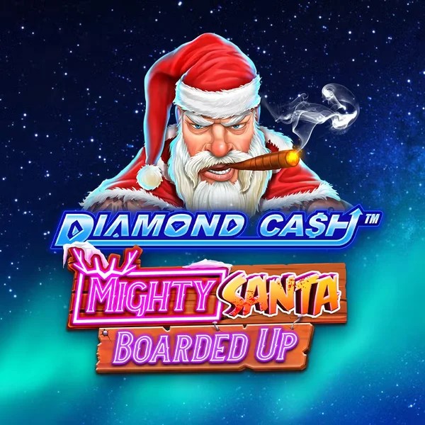 Diamond Cash Mighty Santa Boarded Up casino game by Greentube – featured logo at Scooore Casino