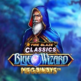 Play the Fire Blaze Blue Wizard Megaways slot by Rarestone Gaming on Scooore Casino