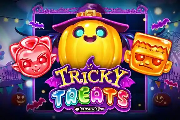 Tricky Treats slot logo by Push Gaming at Scooore Casino